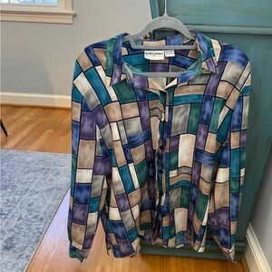 Alfred Dunner Colorful Geometric Blouse